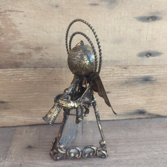 Vintage Glass and Metal Angel Candle Cover / Christmas Tree Ornament - Picture 3 of 10